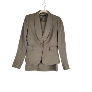 Antonio Melani Suit Jacket Blazer & Skirt Size 0 Sandstone Tan NWT $199 *FLAW*